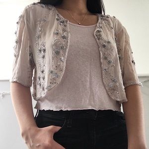 lord & taylor pastel pink sequined vest